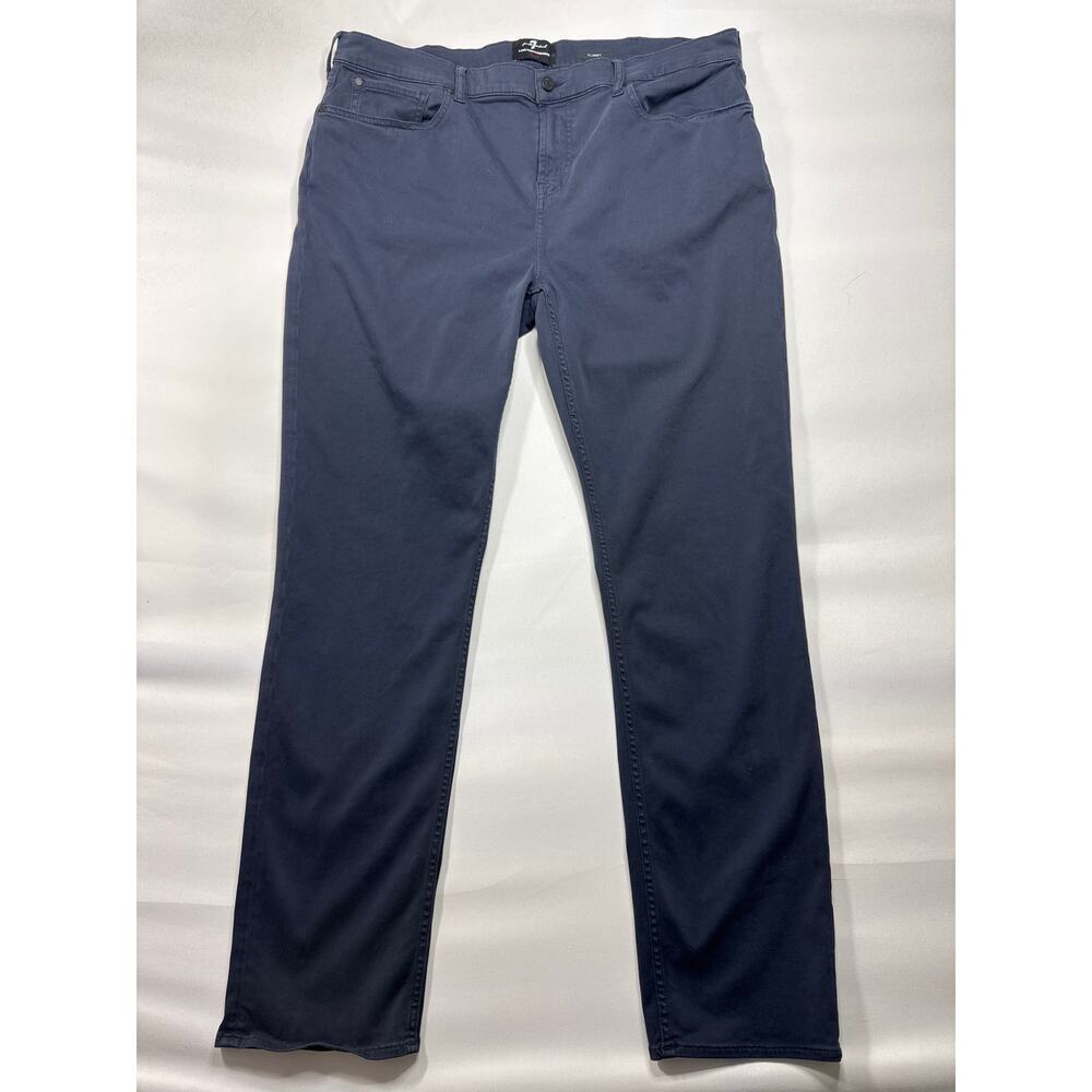 7 For All Mankind Luxe Performance Plus Men's Slimmy Blue Pants - 40 (40x32.5)